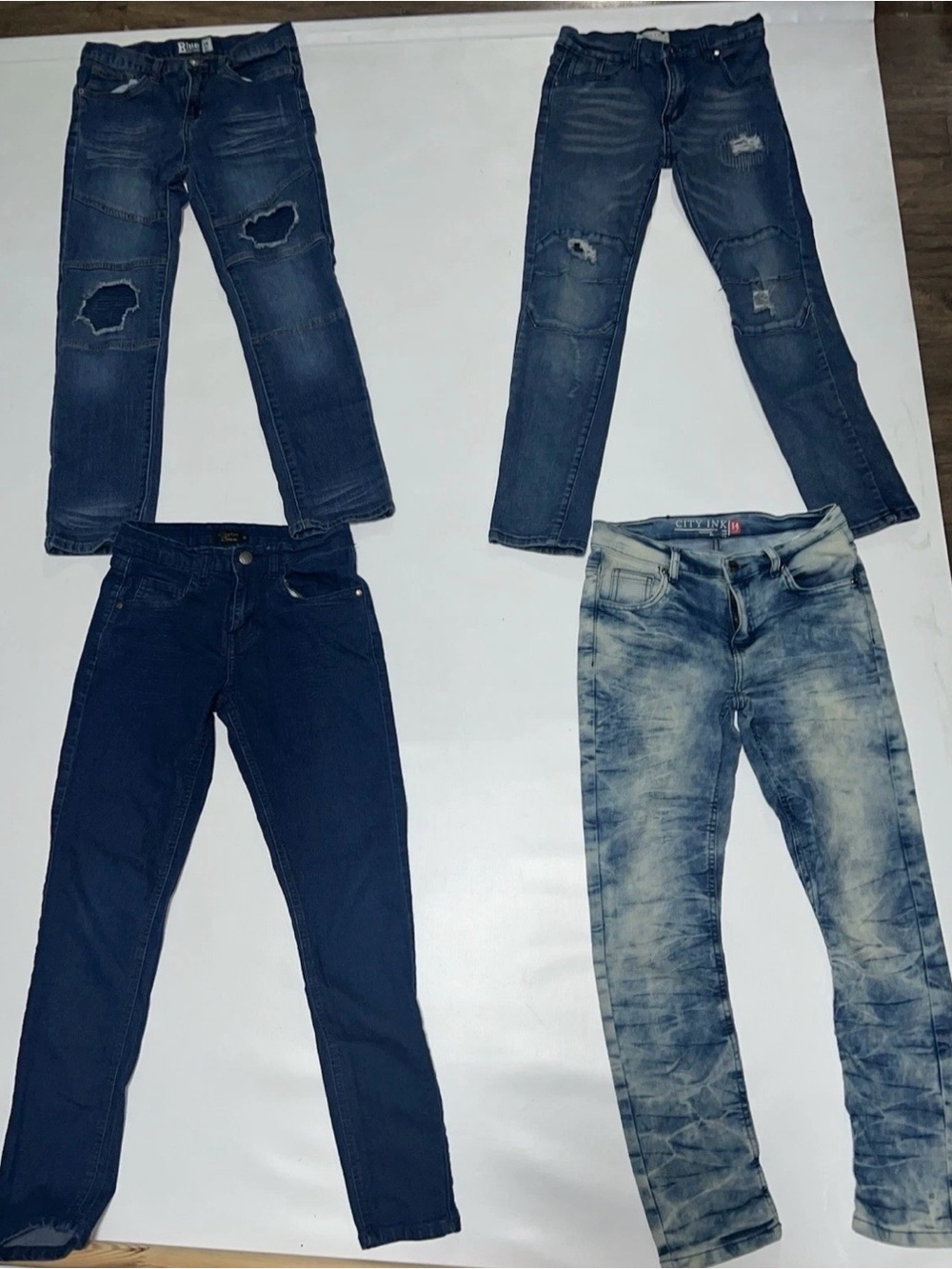 Women's Size 14 Jeans Lot of 4. City Ink, Blue Heritage, Blue Cult distressed